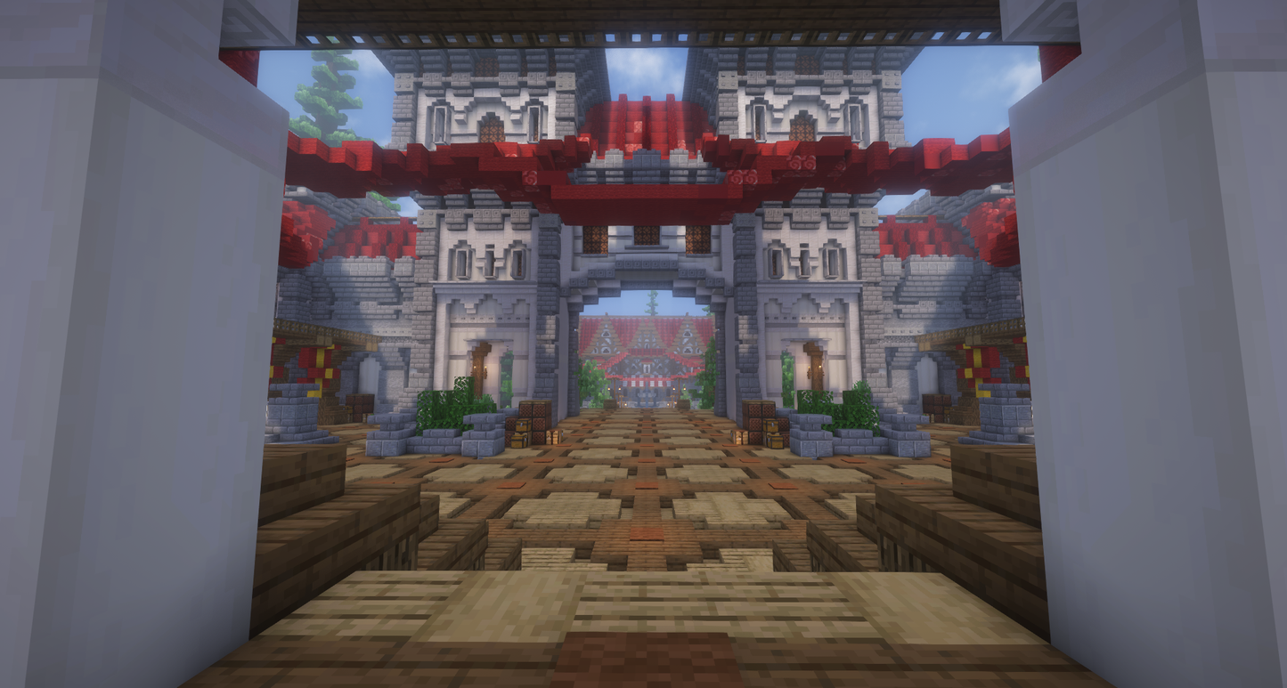 Red Medieval Island Castle + Village 451x451 Island