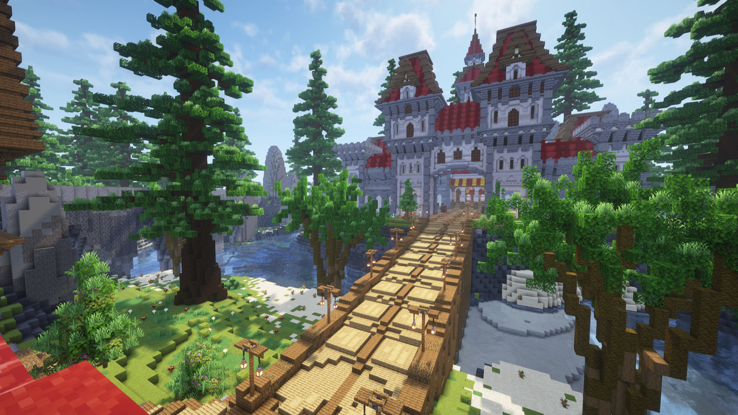 Red Medieval Island Castle + Village 451x451 Island