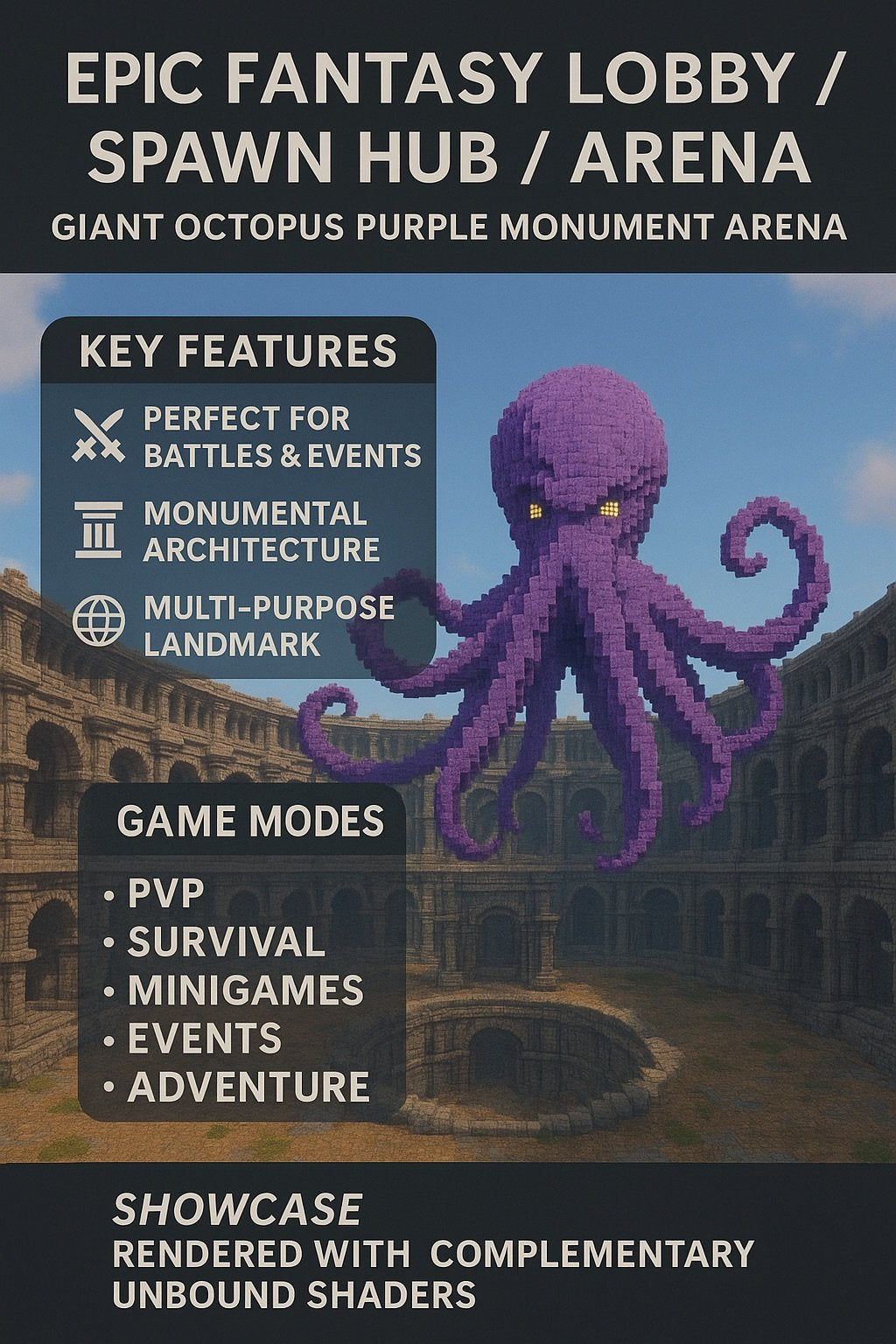 Giant Octopus Purple Monument Arena