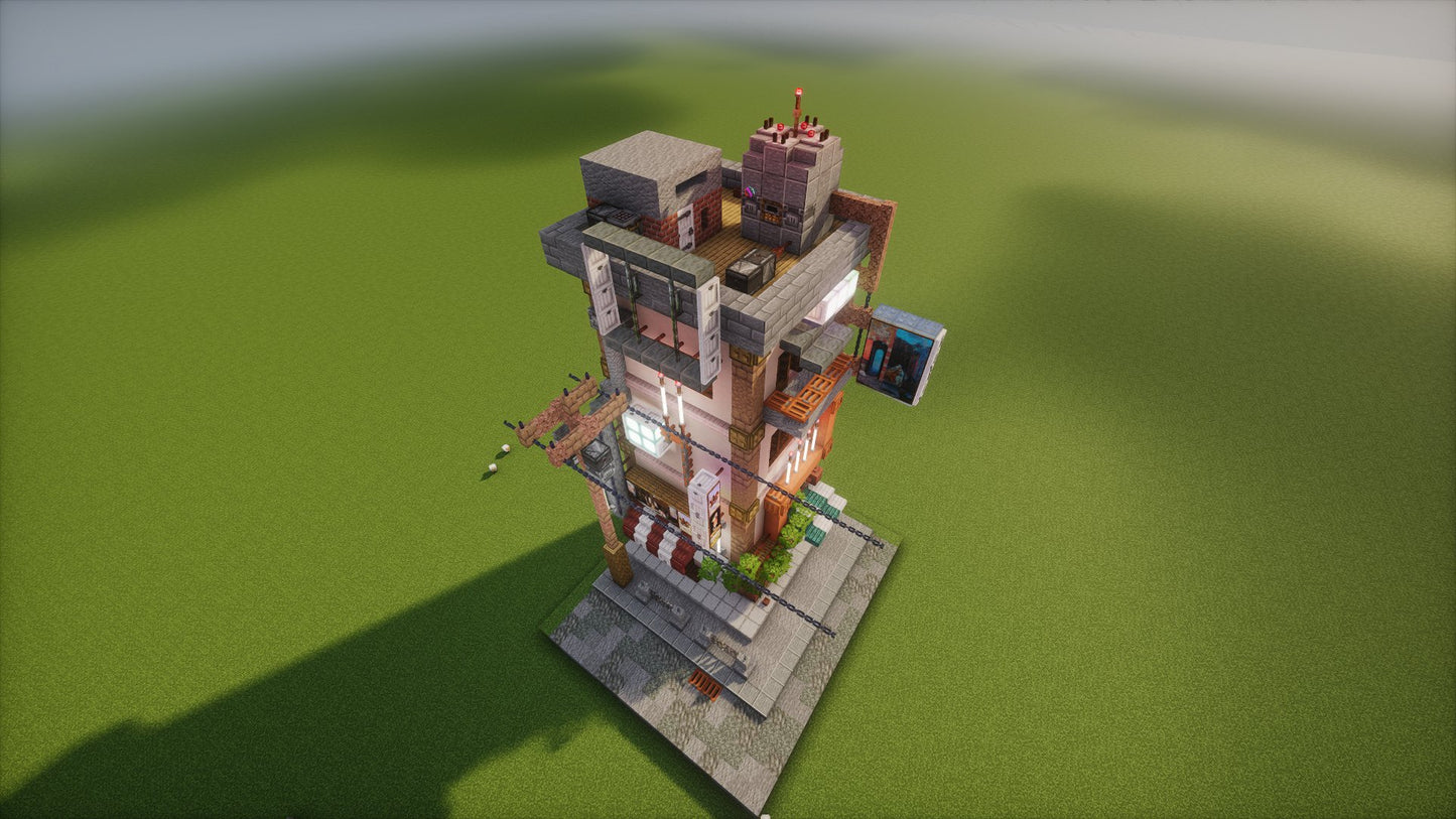 Cyberpunk Corner Building