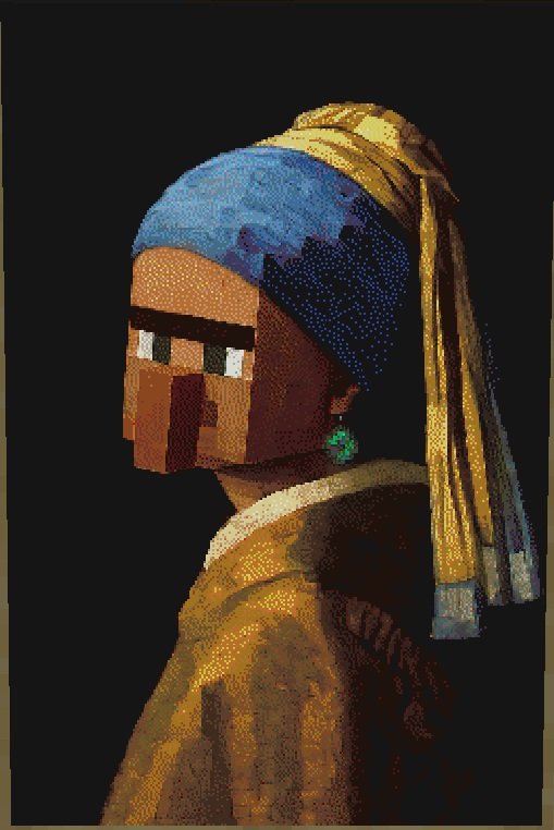 Girl with the Enderpearl Earring (Vermeer parody)