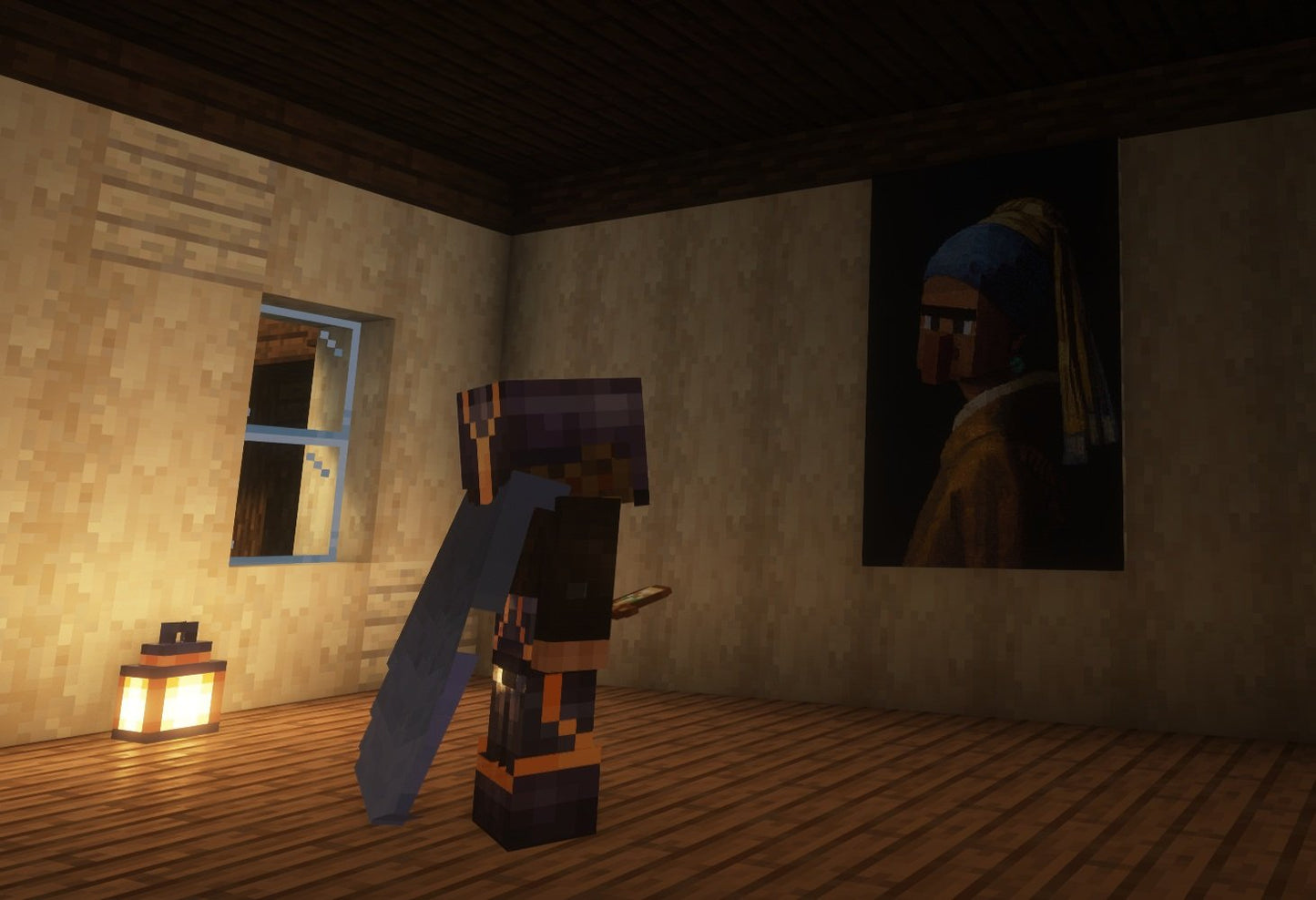 Girl with the Enderpearl Earring (Vermeer parody)