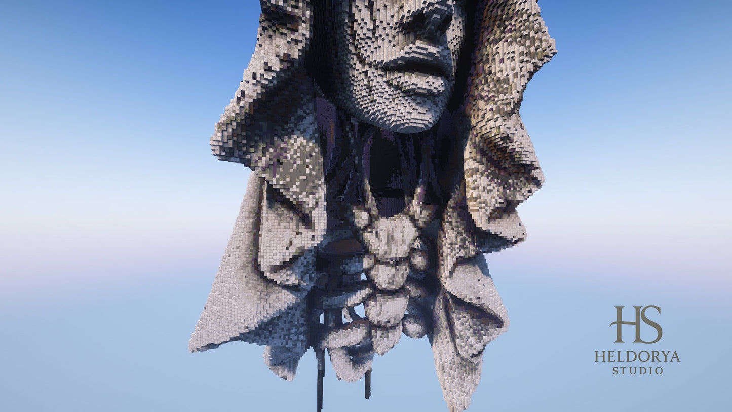 Gothic Fallen Angel Statue | Giant Fallen Angel | Ultra-Detailed Gothic Monument for Minecraft