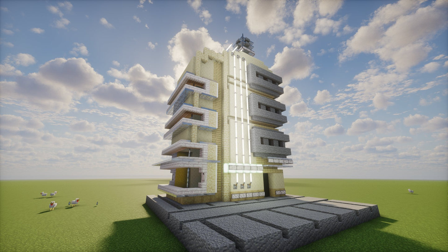 Sci-Fi Atompunk Corner Building