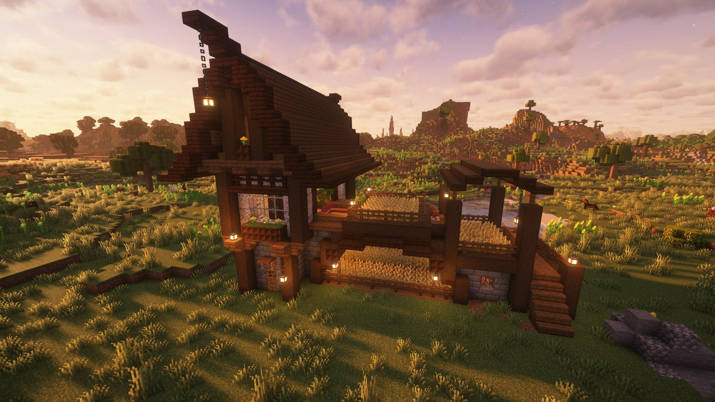 Rustic Farmhouse – Minecraft Schematic (.schem)
