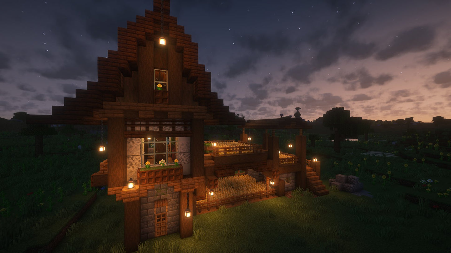 Rustic Farmhouse – Minecraft Schematic (.schem)