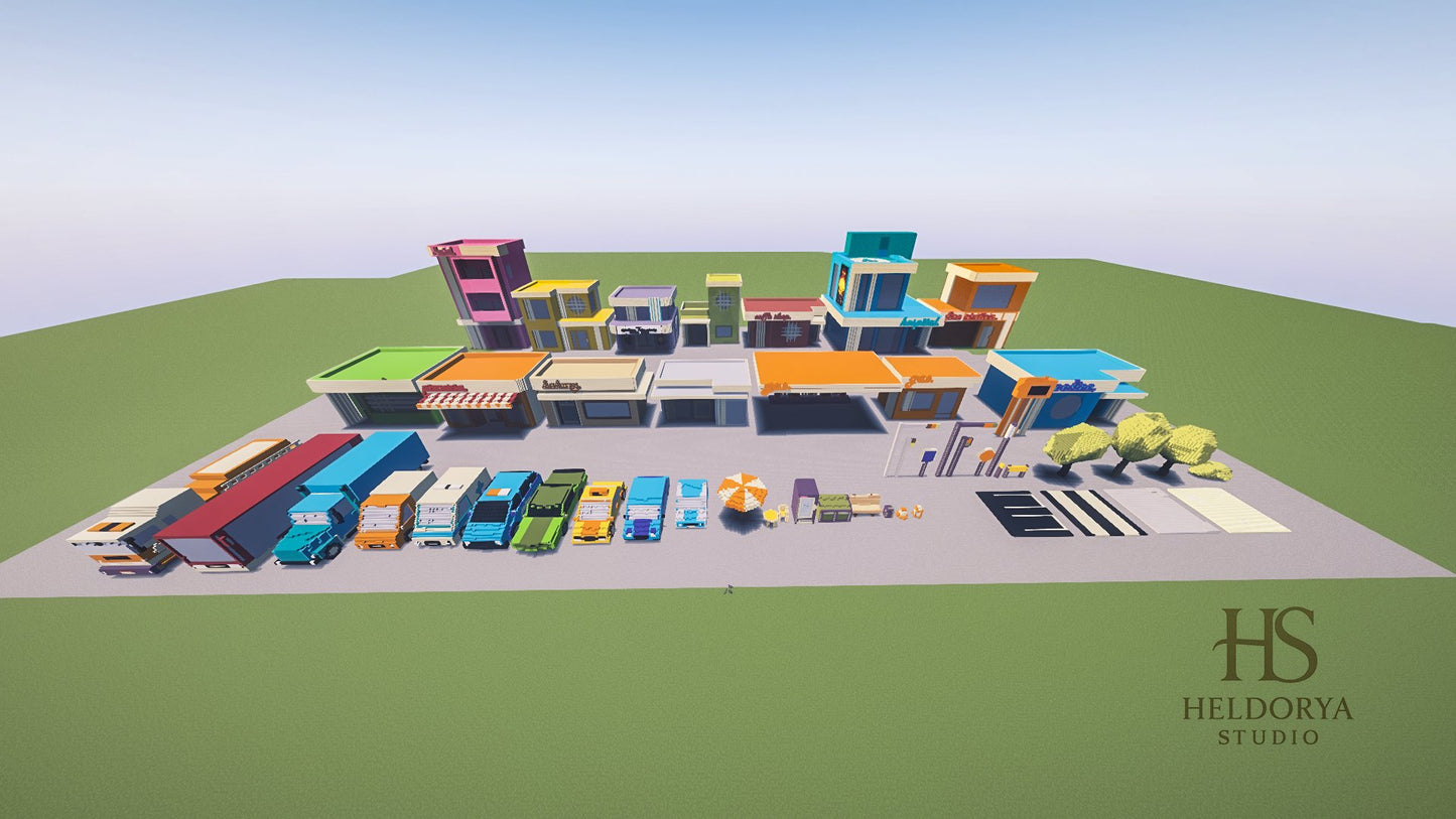 ASSET PACK Modern City - Map - VANILLA FRIENDLY Miami Vibes