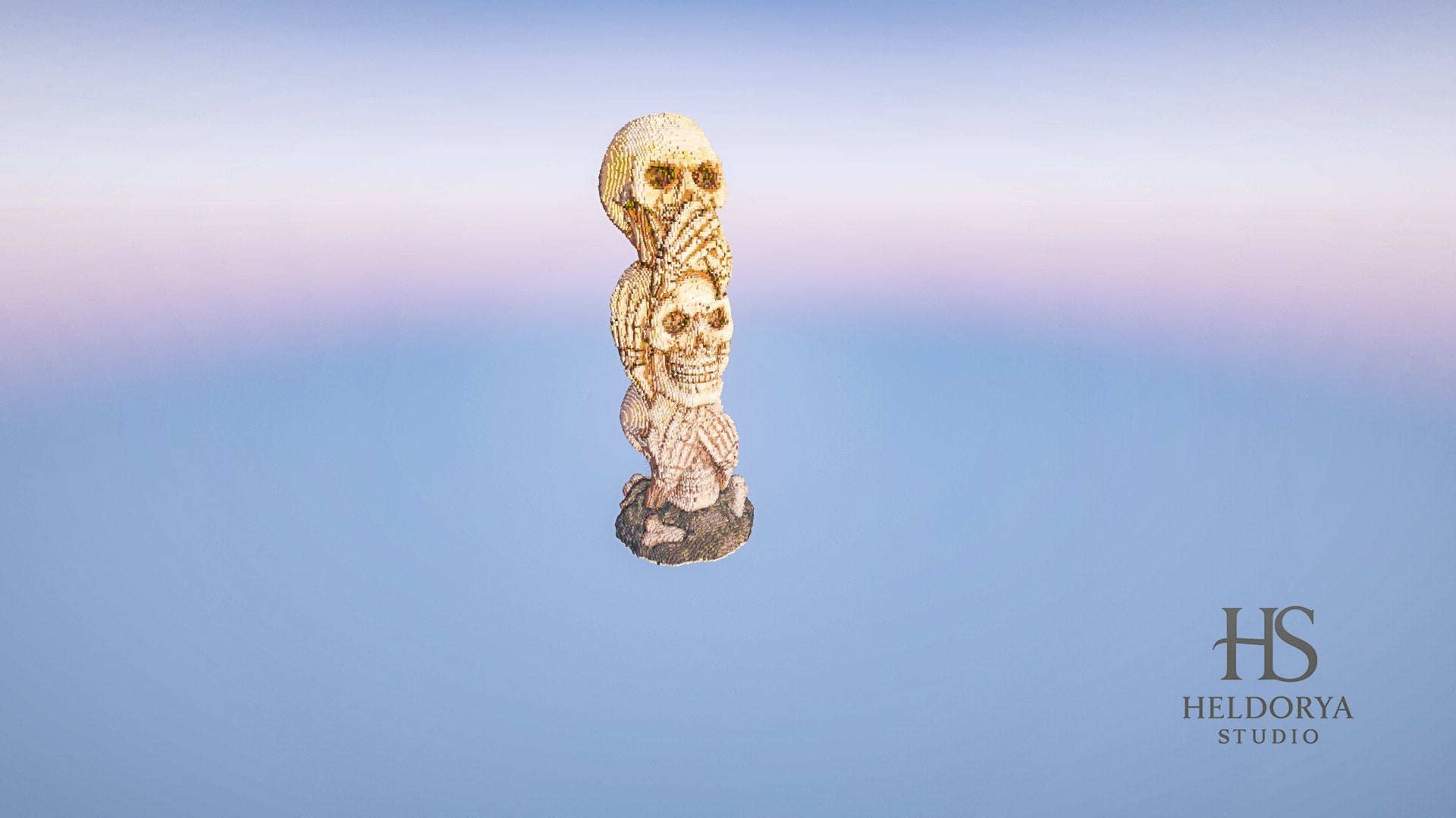 Skulls Statue | Giant Skulls | Ultra-Detailed Gothic Monument for Minecraft