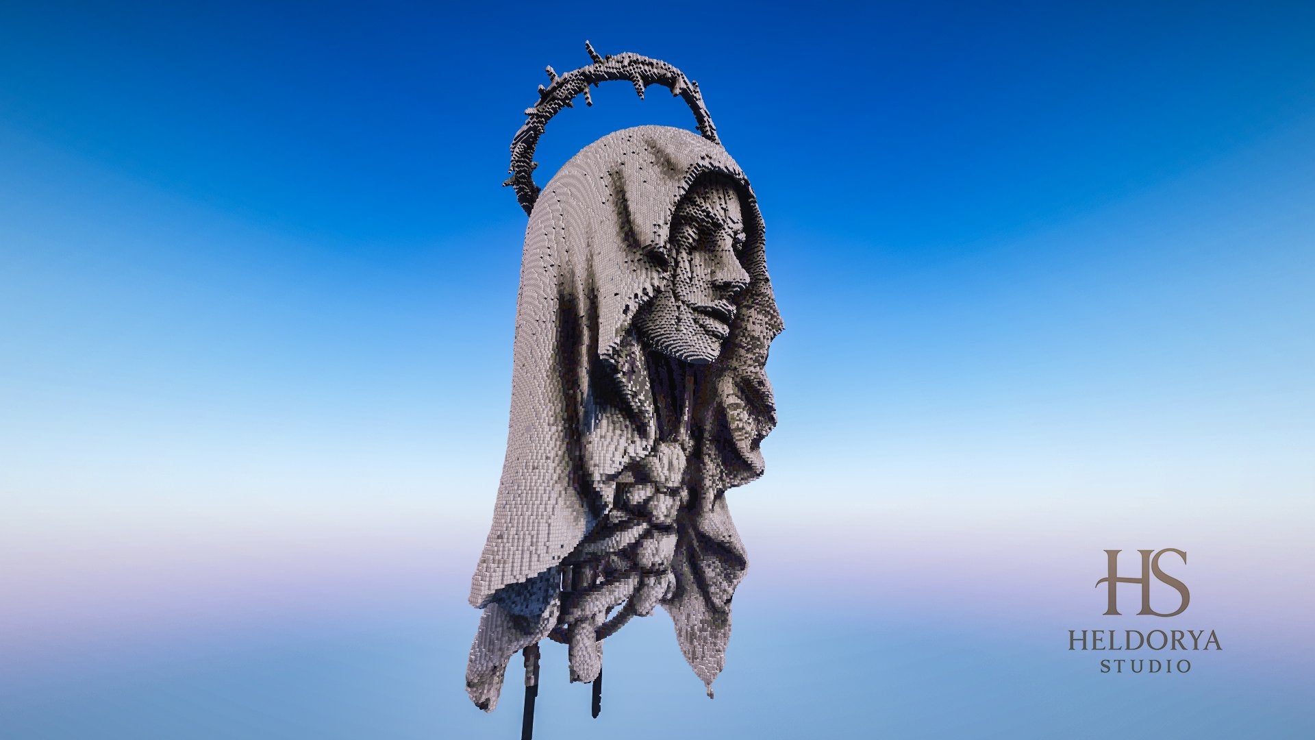 Gothic Fallen Angel Statue | Giant Fallen Angel | Ultra-Detailed Gothic Monument for Minecraft