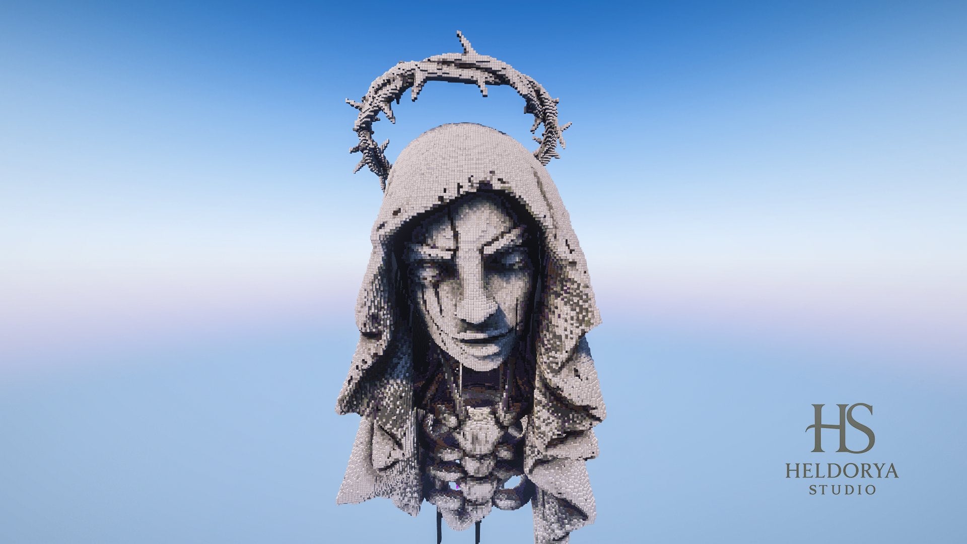 Gothic Fallen Angel Statue | Giant Fallen Angel | Ultra-Detailed Gothic Monument for Minecraft
