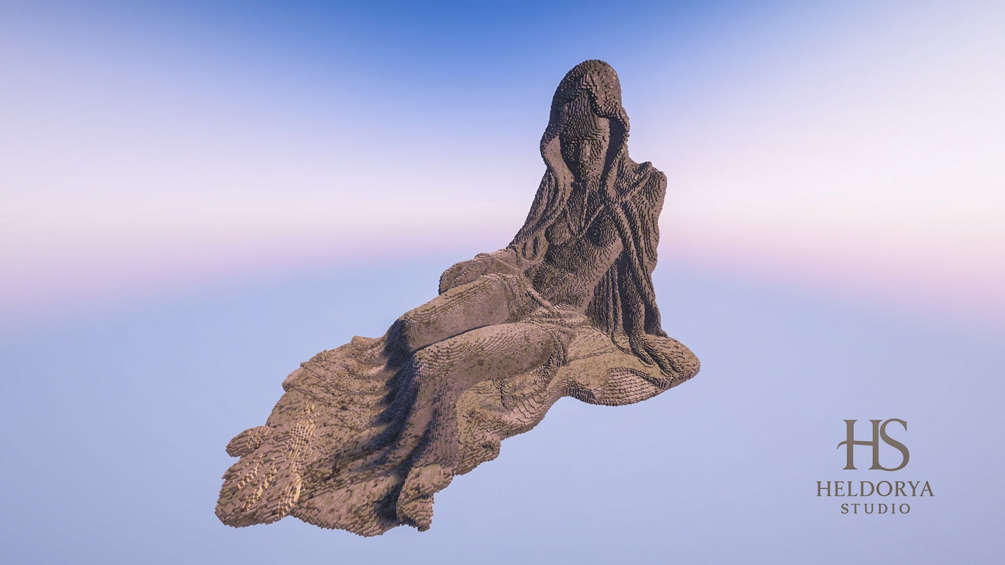 Gothic Fallen Angel Statue  | Giant Fallen Angel | Ultra-Detailed Gothic Monument for Minecraft