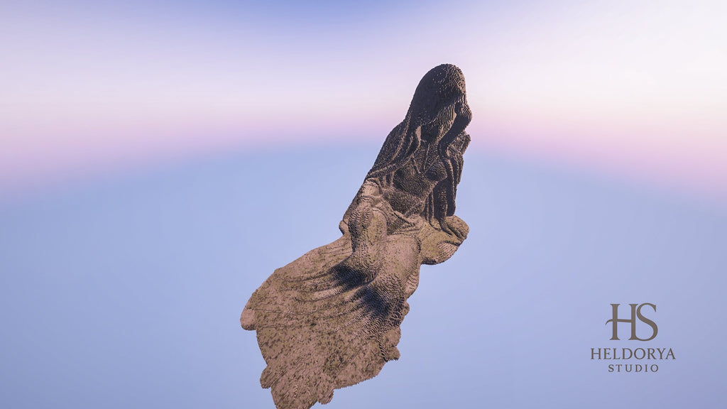 Gothic Fallen Angel Statue  | Giant Fallen Angel | Ultra-Detailed Gothic Monument for Minecraft
