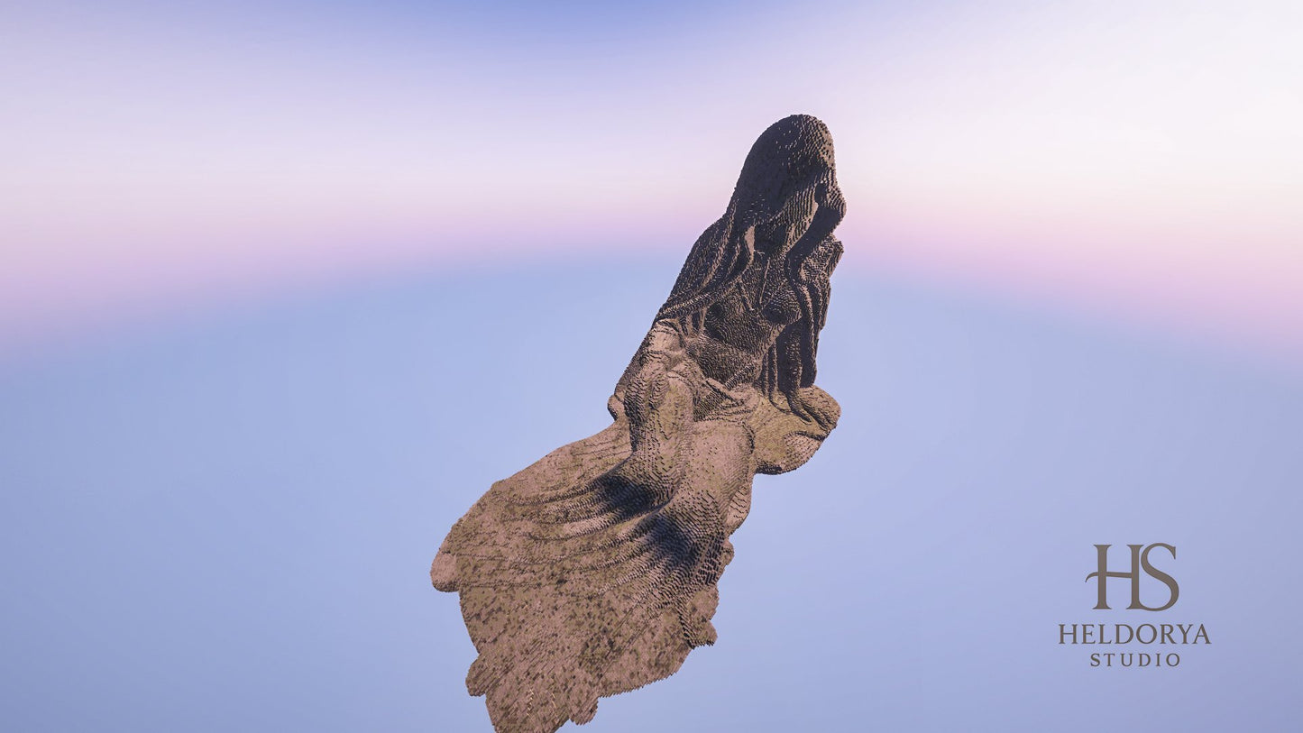 Gothic Fallen Angel Statue  | Giant Fallen Angel | Ultra-Detailed Gothic Monument for Minecraft