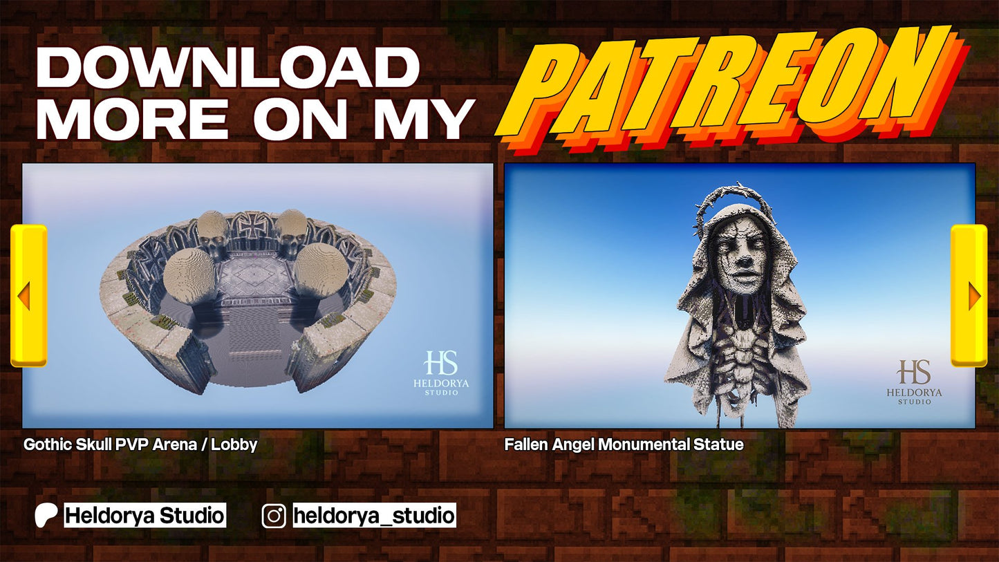Gothic Fallen Angel Statue  | Giant Fallen Angel | Ultra-Detailed Gothic Monument for Minecraft