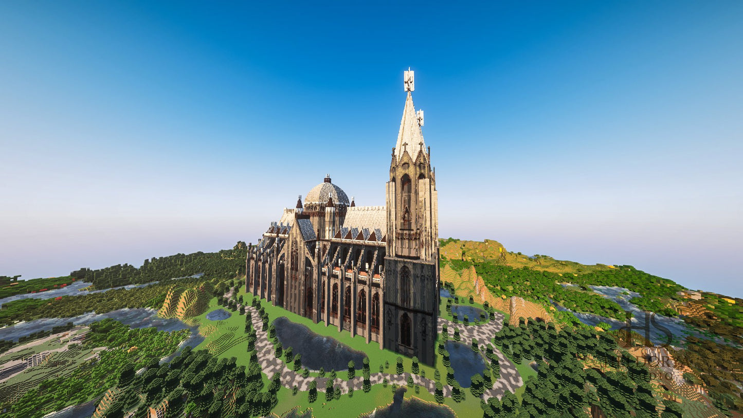 Cathedral da Sé de São Paulo Realistic Monumental Map (Java world download | Schem & Litematic)
