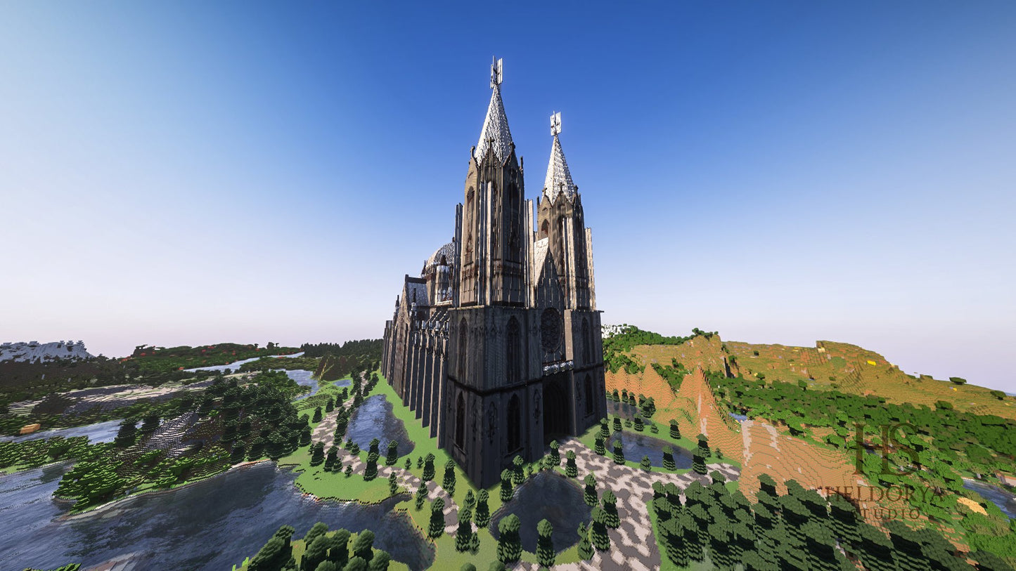 Cathedral da Sé de São Paulo Realistic Monumental Map (Java world download | Schem & Litematic)