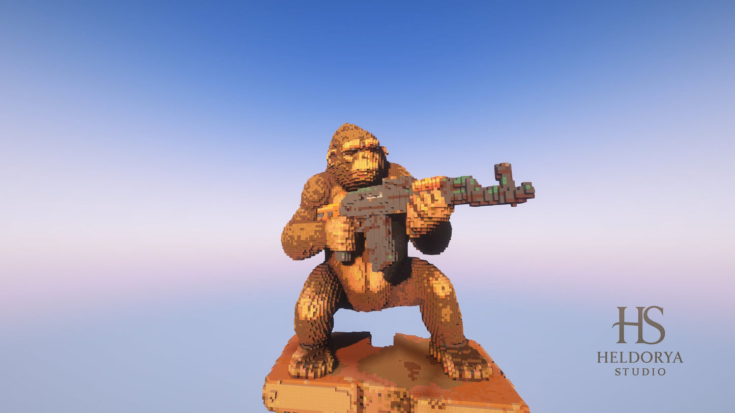Armed Gorilla Statue