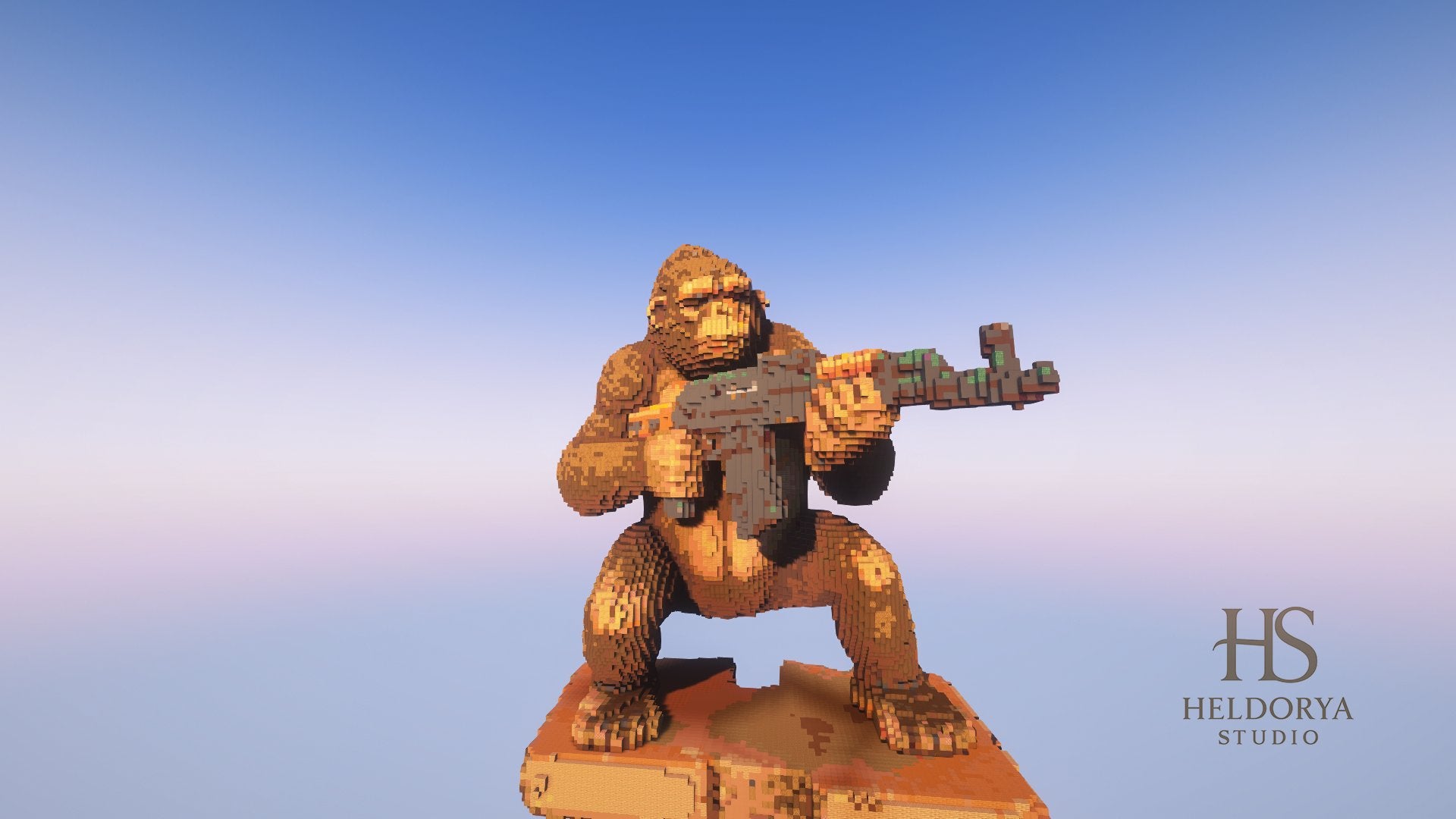 Armed Gorilla Statue