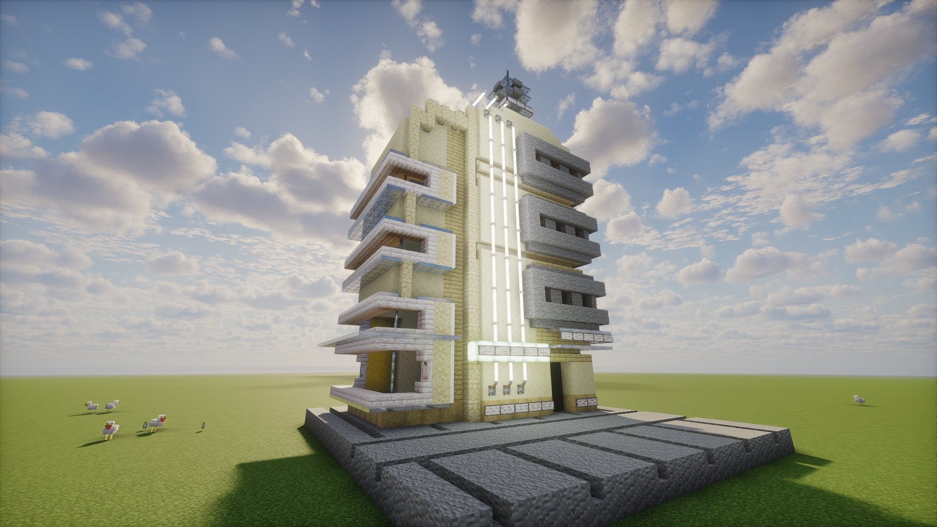 Sci-Fi Atompunk Corner Building